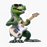 Crocodile Wearing Sunglasses Shredding Guitar