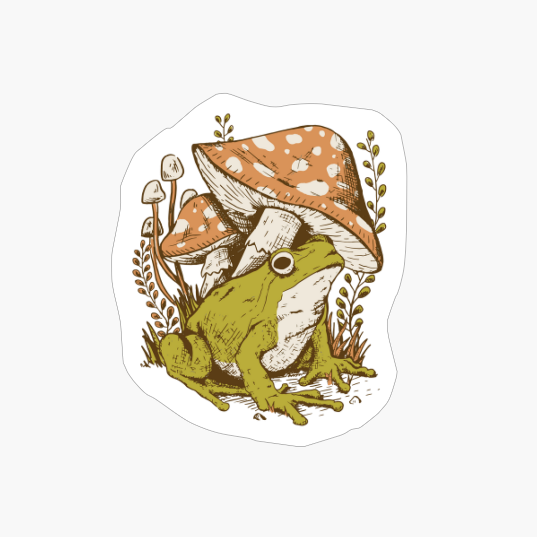 Cottagecore Frog And Mushroom
