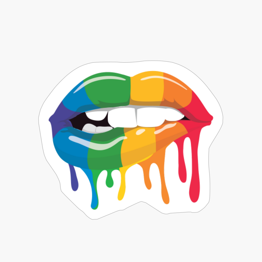 Pride Rainbow Wet Lips