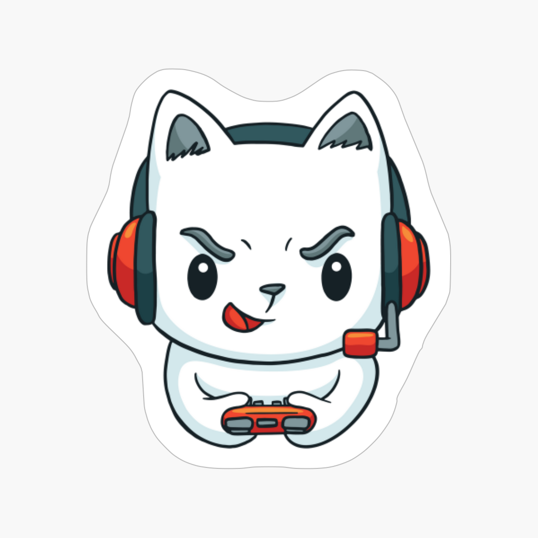 Gamer Kitten Cute Cool Funny Gaming Gamer Cat Lovers