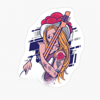 Rock And Roll Tattoo Girl Cute Music Rocker Guitar Lovers