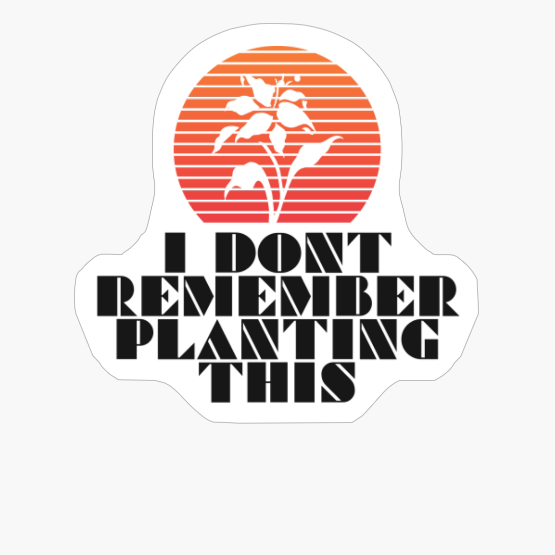 I DONT REMEMBER PLANTING THIS Red Orange Flower Retror Sunset Circle Stripes