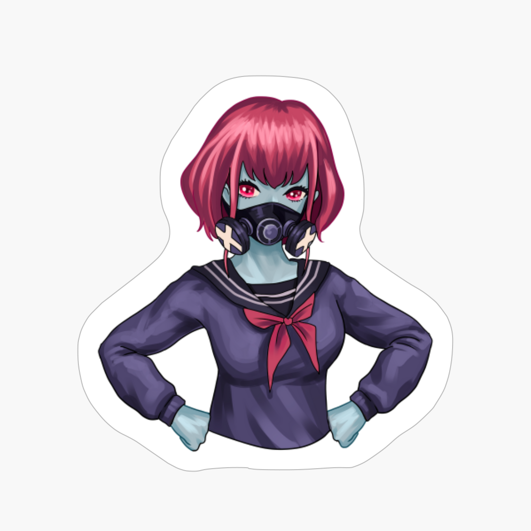 Cute Pastel Goth Anime Girl With Face Mask Japanese Gifts