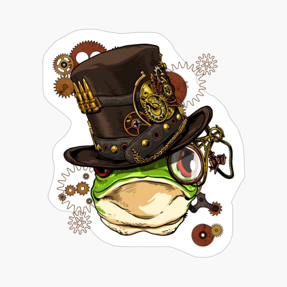 Steampunk Frog Shirt Steampunk Lovers Gift For Women & Men