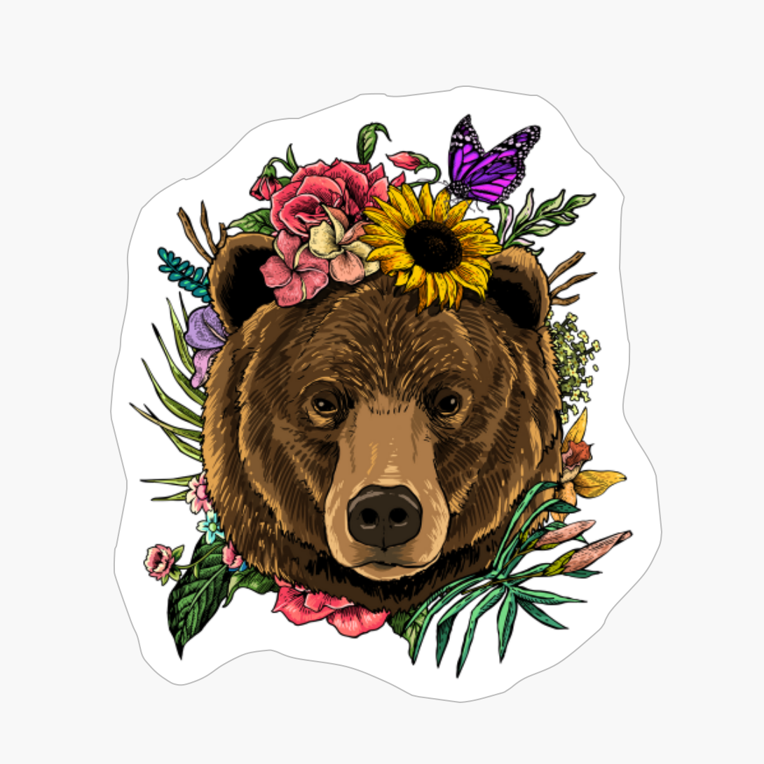 Floral Bear Spring Nature Lovers Gift For Women & Men