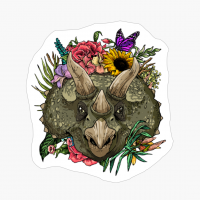 Floral Triceratops Spring Nature Lovers Gift Women Men