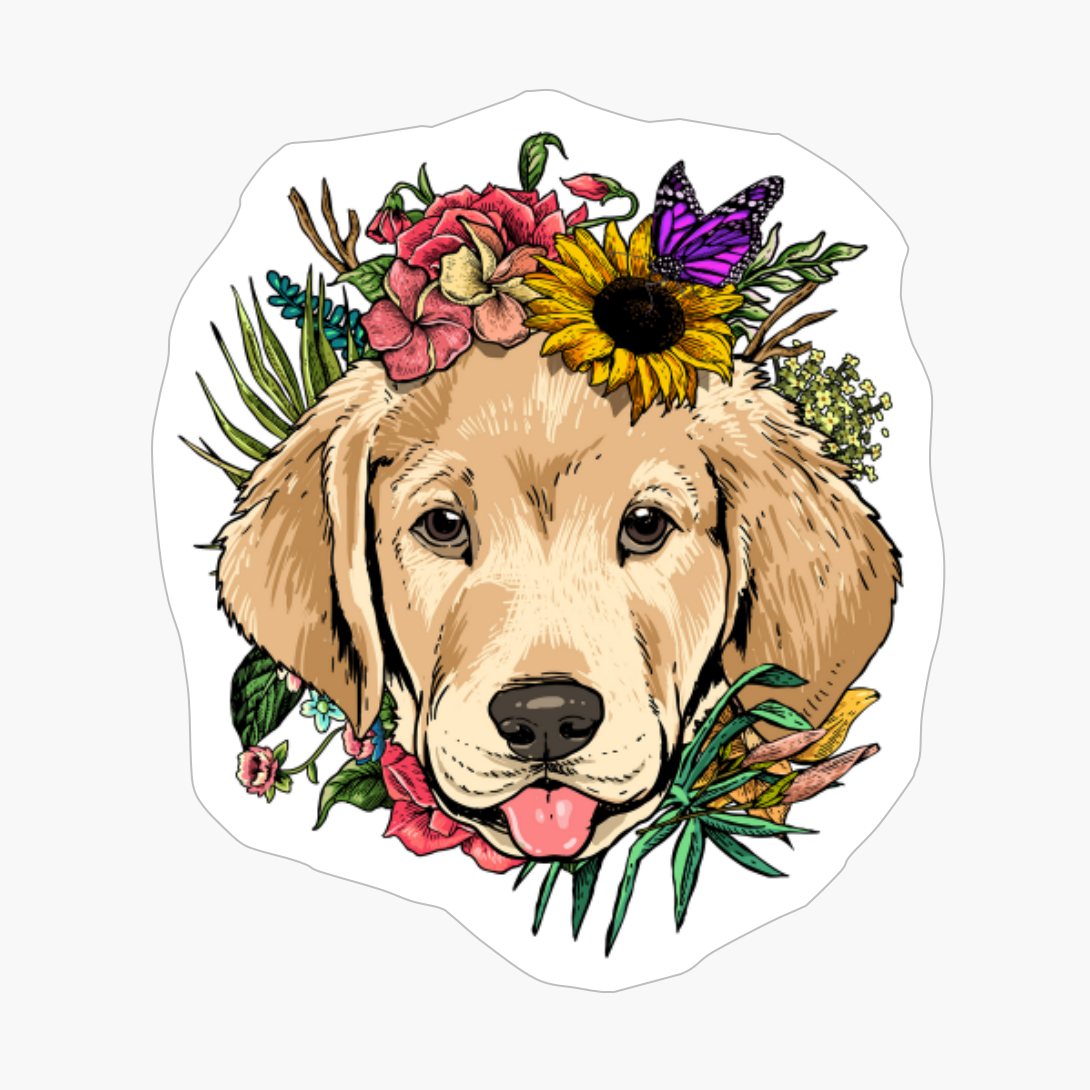Floral Labrador Dog Spring Nature Lovers Gift