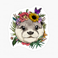 Floral Otter Spring Nature Lovers Gift For Women & Men