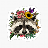Floral Raccoon Spring Nature Lovers Gift Women Men