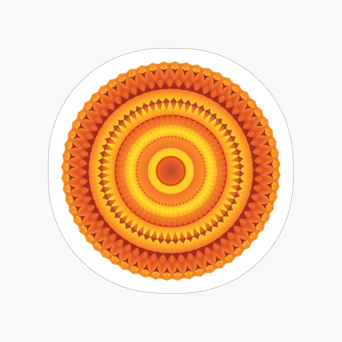 Orange Circular Flower Mandala