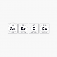 America Periodic Table Science Print