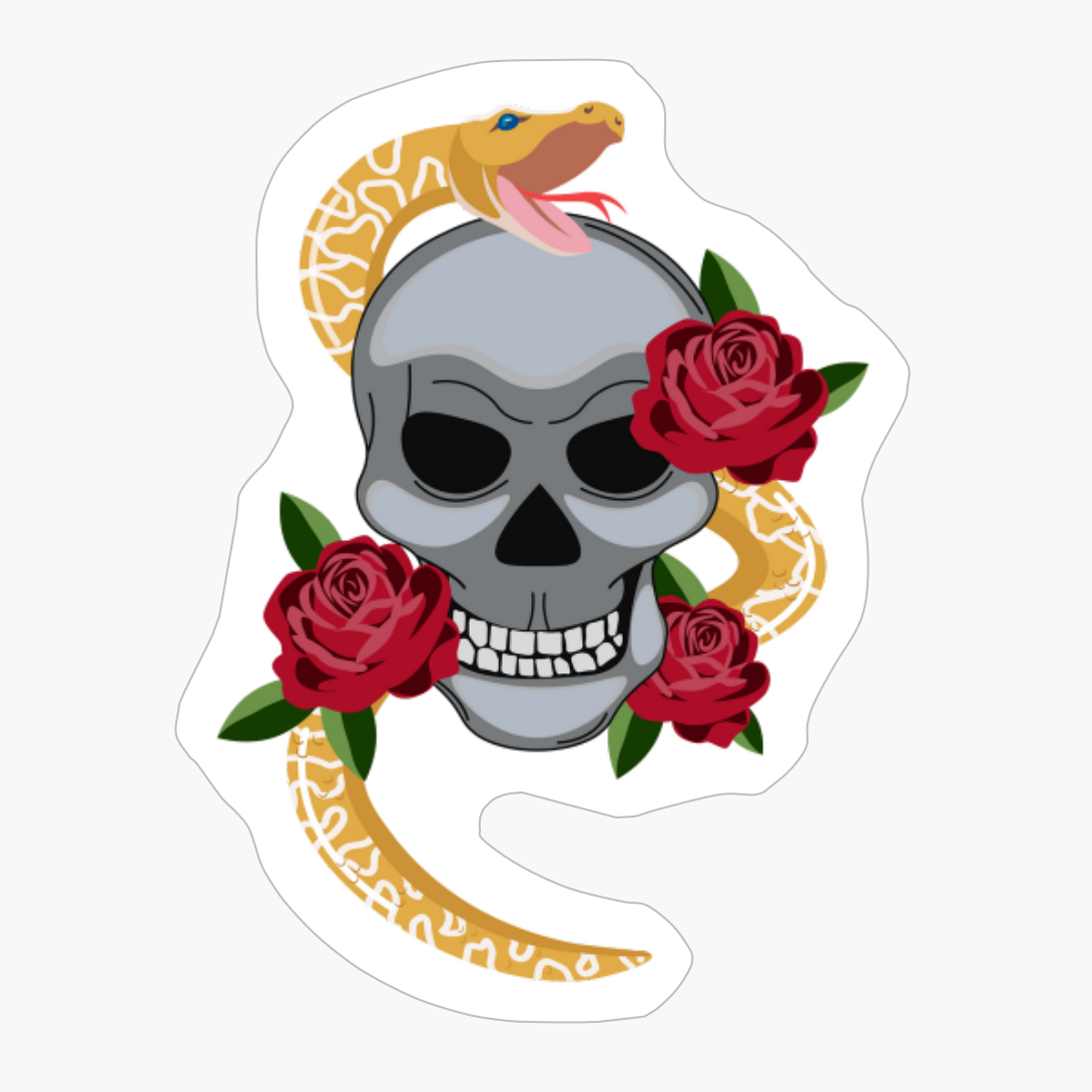 Snake Striped Lovers Flower Embroidery Funny Vintage Gift