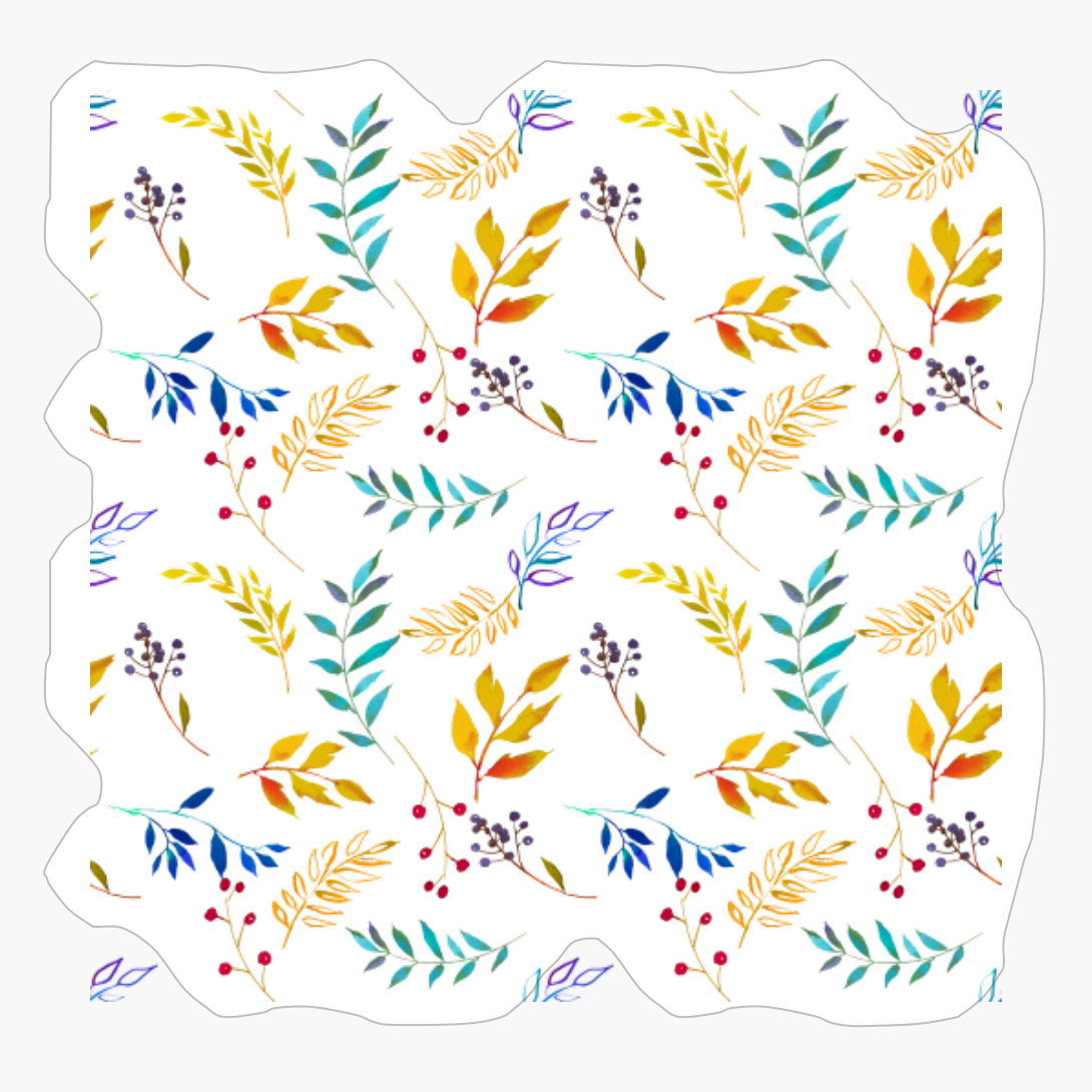 Watercolor Colorful Leaves