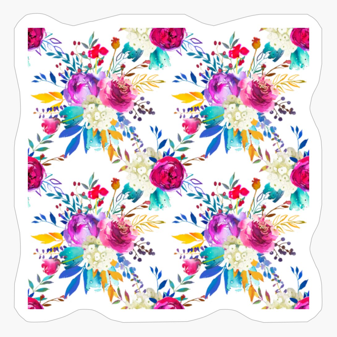 Watercolor Colorful Flowers