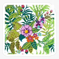 Tropical Flowers And Tropical Plants In Rainforest