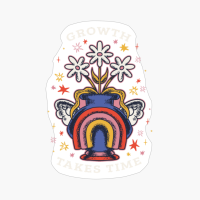 GROWTH TAKES TIME COLORFUL FLOWER VASE
