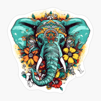 Neon - Elephant - Flower Tusks - Neg