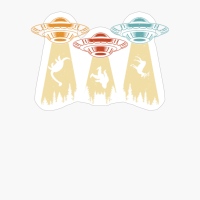 Funny Vintage UFO Alien