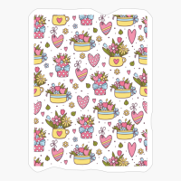 Mason Jar Flower With Hearts Flowers Pattern.