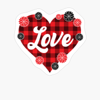 Love Flower Buffalo Plaid Valentine