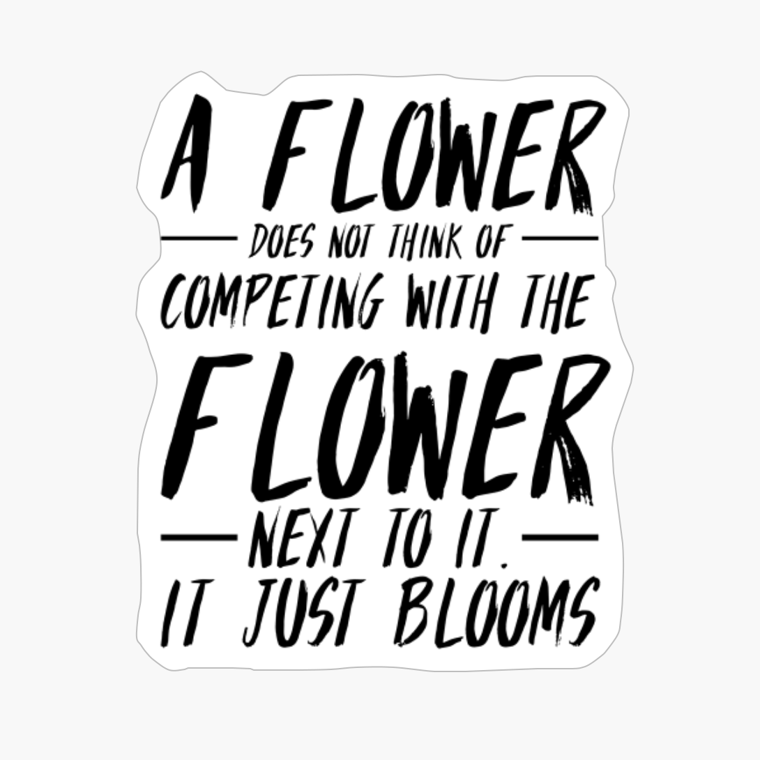 Flower Blooms Inspirational Black