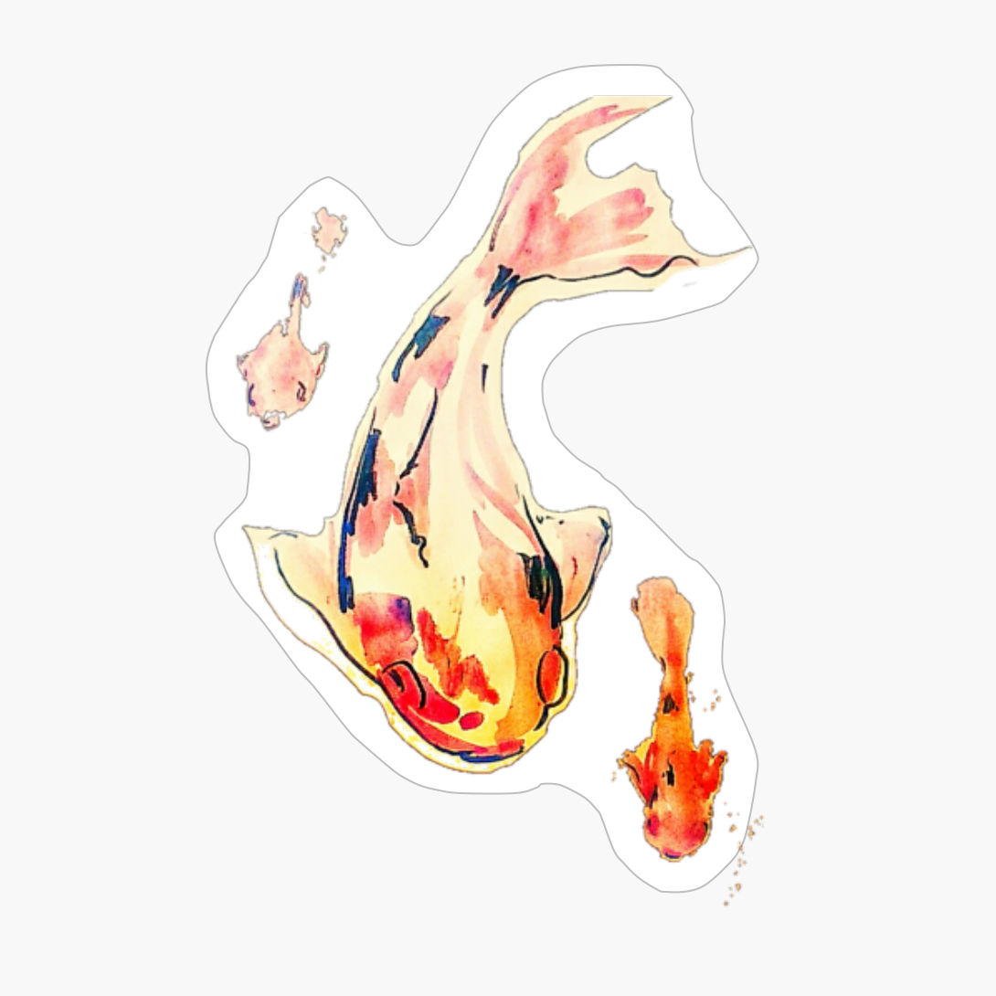 Red Sumie Koi Fish Carp