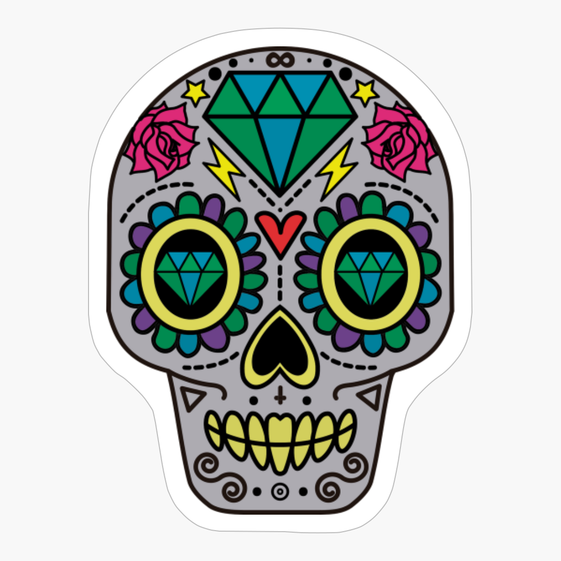 Abstract Art Cranium Decorative Head Human Pumpkin Halloween Witches