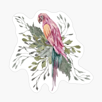 Tropical PARROT Flamingo Watercolor Parrot Clipart Floral Wreath Summer Wreath Sublimation Designs