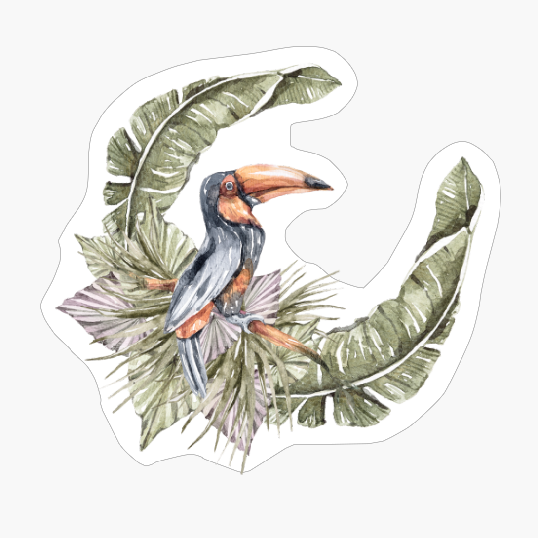 Tropical PARROT Flamingo Watercolor Parrot Clipart Floral Wreath Summer Wreath Sublimation Designs