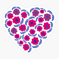 Bisexual Pride Flower Heart