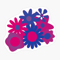 Bisexual Pride Simple Assortment Of Digital Flowers