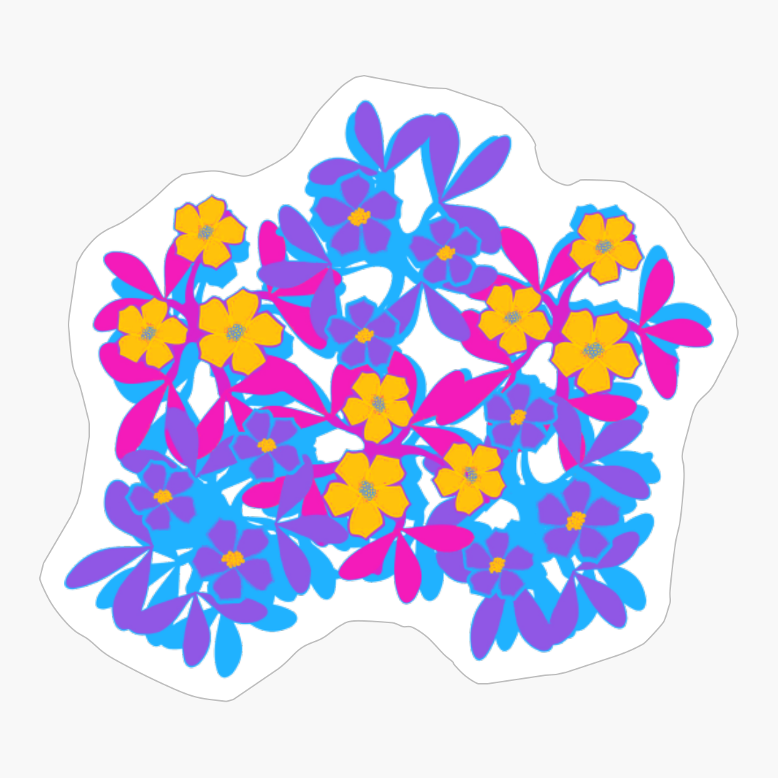Pansexual Pride Five-Petal Flower Assortment