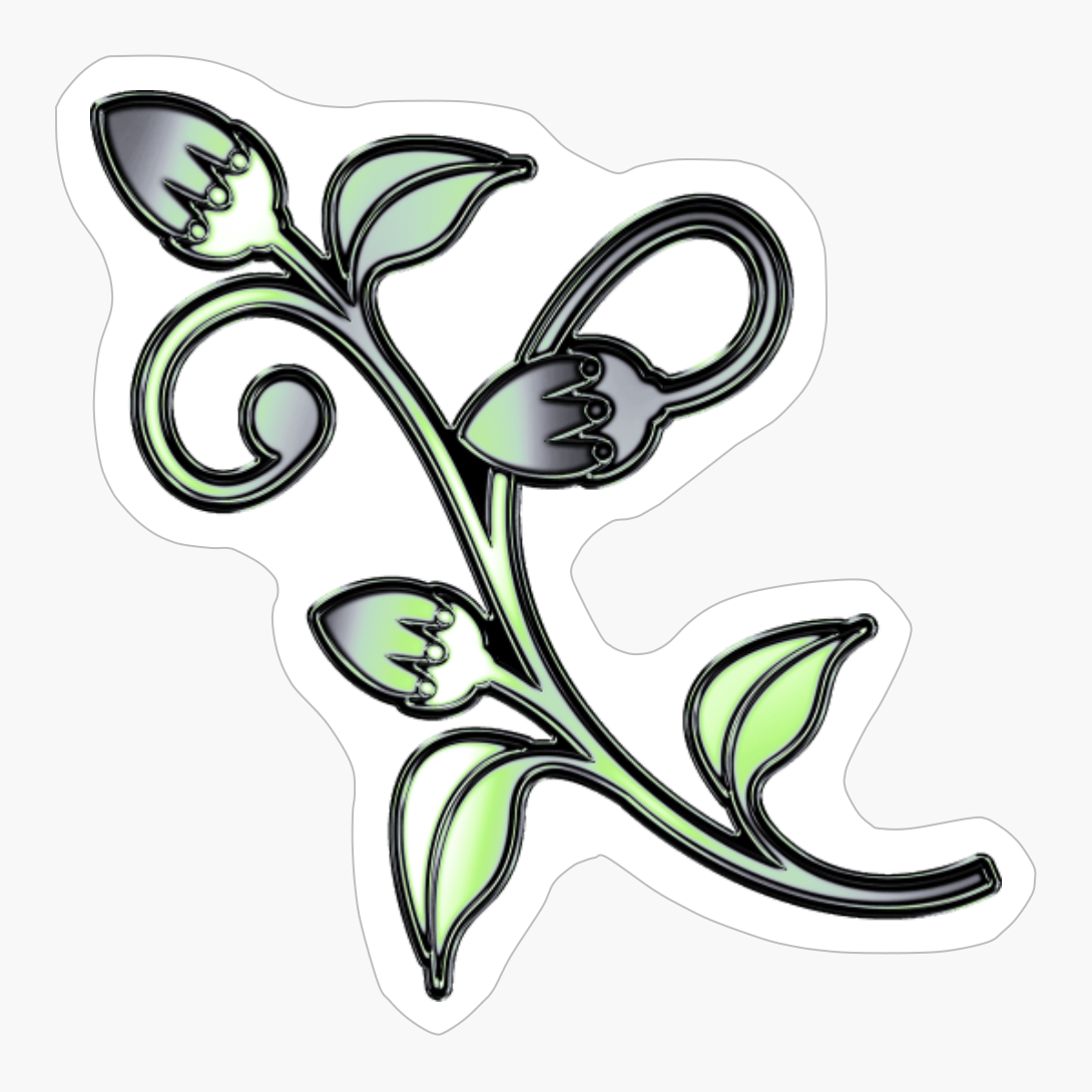 Agender Pride Stained Glass Flowering Stem