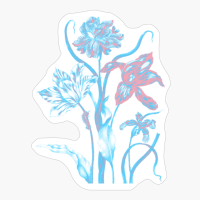 Transgender Pride Vintage Flower Arrangement And Caterpillar