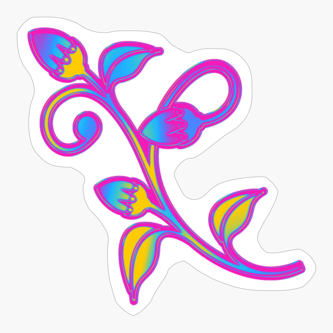 Pansexual Pride Stained Glass Flowering Stem