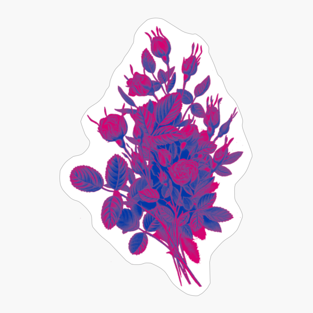 Bisexual Pride Vintage Flower Bunch Art