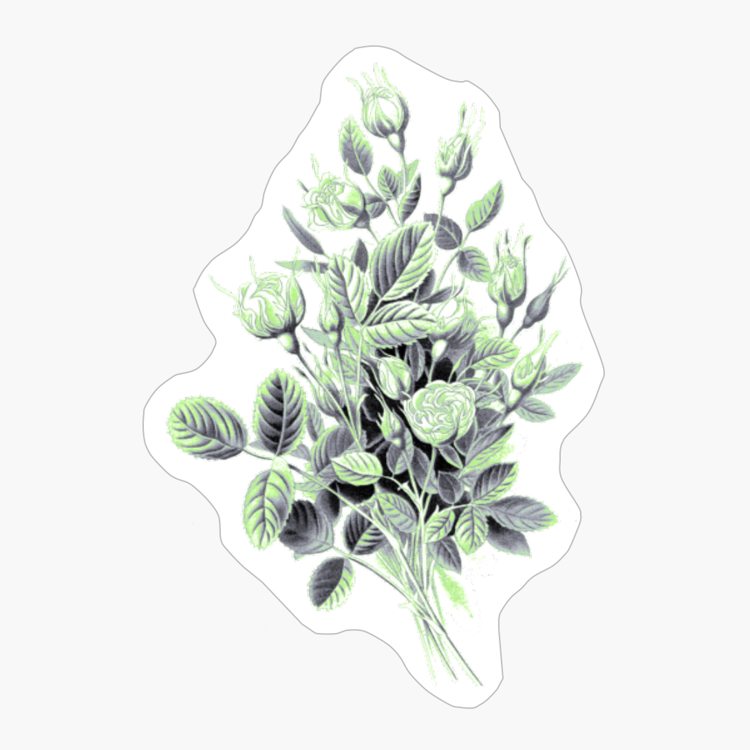 Agender Pride Vintage Flower Bunch Art