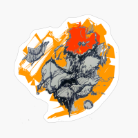 Red Flower With Butterfly