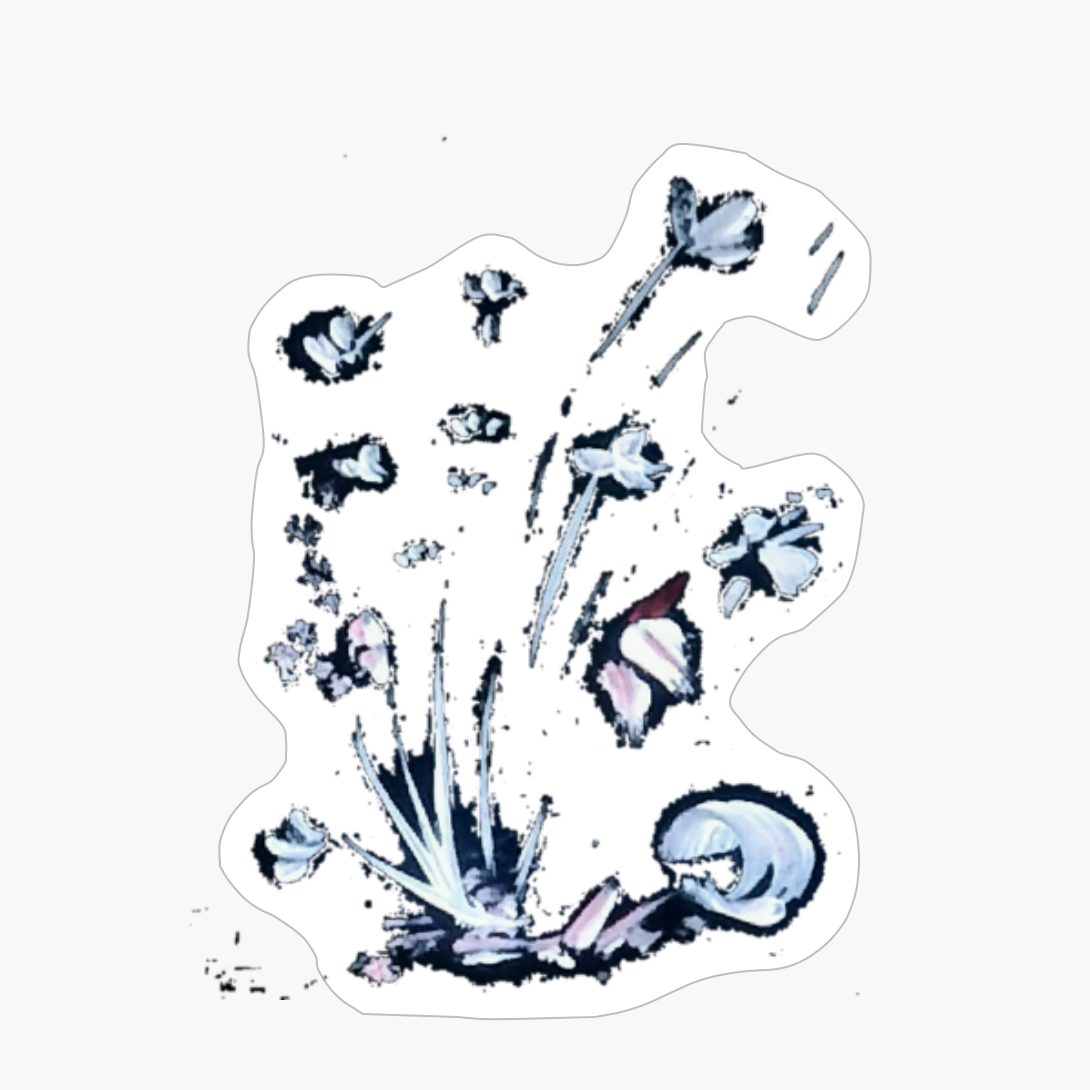 Little White Flowers Shining Under The Moonlight