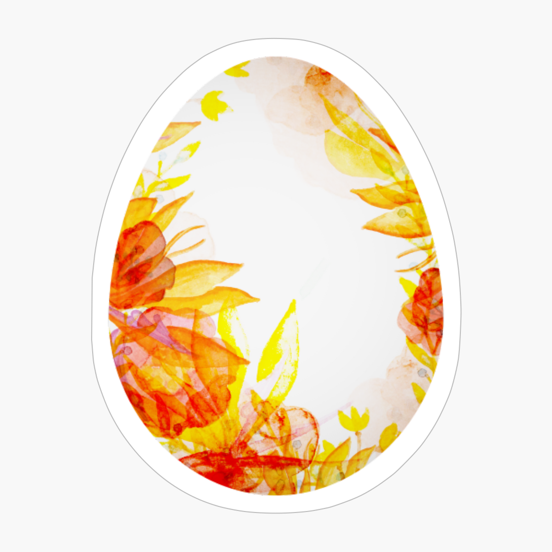 Spring Orange Watercolor Easter Egg