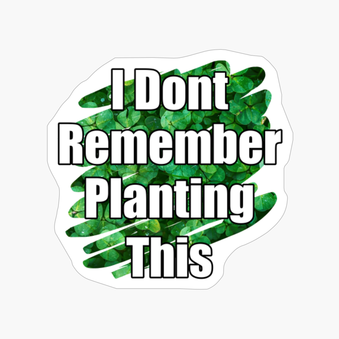 I Dont Remember Planting This Yellow Paint Brush Design With Straight TextCopy Of Black Design