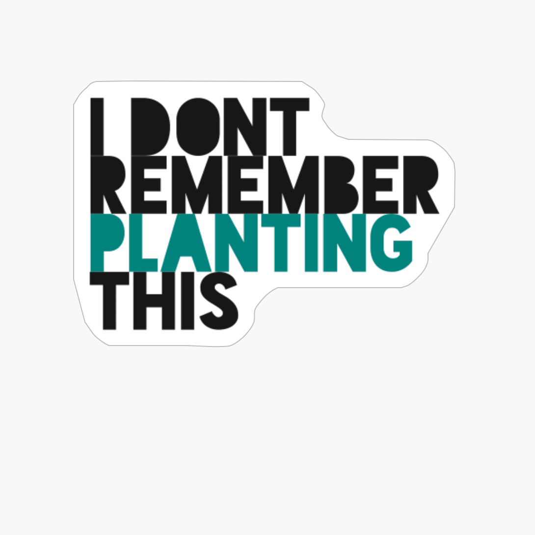 I DONT REMEMBER PLANTING THIS Large Simple Minimalist Blue White Font Design