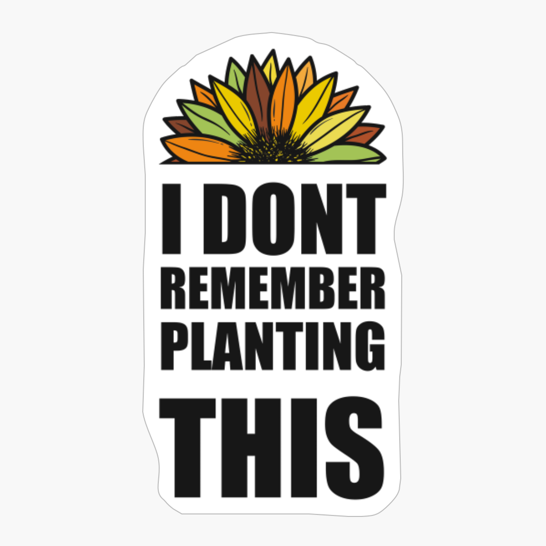 I DONT REMEMBER PLANTING THIS Colorful Retro Sunset Scratched Rough Sunflower Plant Or Flower Design For Garden Lovers
