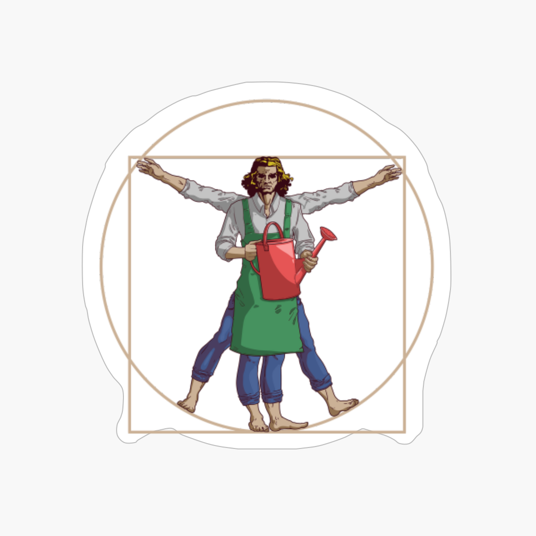 Da Vinci Vitruvian Man Gardener Shirt Gardening Gifts Idea