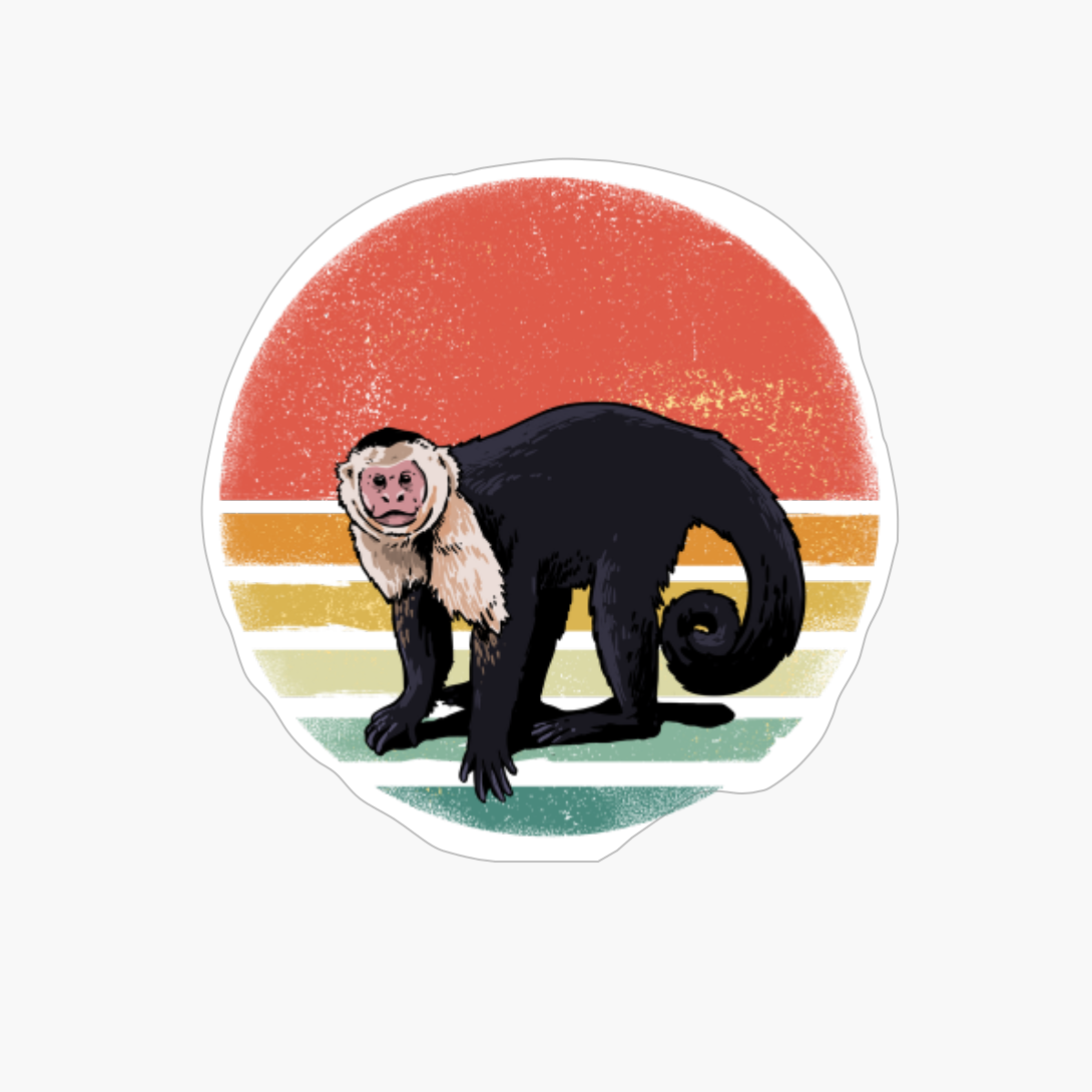 Retro Vintage Capuchin Monkey - Wild Forest Animal Gift Idea
