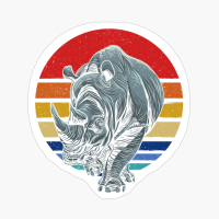 Retro Vintage Rhino Shirt African Chubby Unicorn Rhinoceros