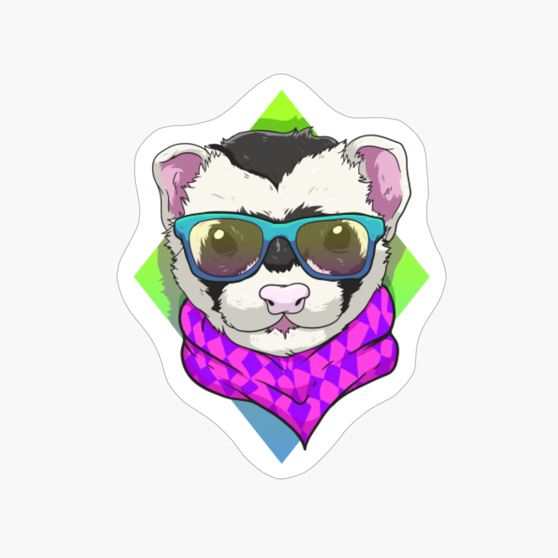 Hipster Ferret Cute Ferrets Lover Gifts Ideas Men Women