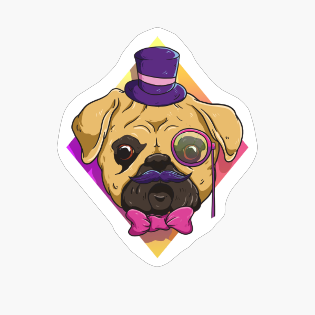 Hipster Pug Dog Cute Pug Lover Gifts Ideas Men Women