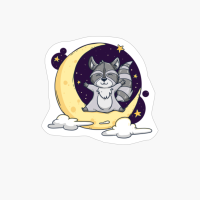 Space Raccoon In The Moon Cute Raccoon Gifts Raccoon Moon