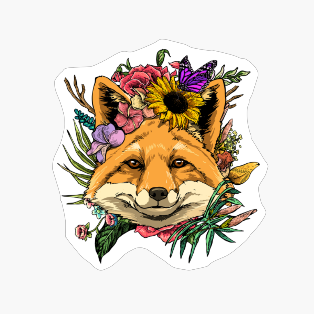 Floral Fox Spring Nature Lovers Gift For Women & Men
